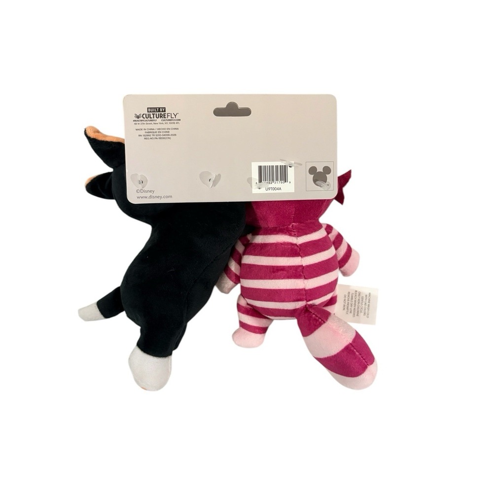 DISNEY CATS 2 PK DOG TOY PLUSH CHESHIRE FIGERO NEW!! - Picture 2 of 2